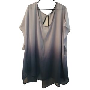 Sheer ombre short sleeve top